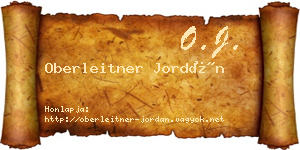 Oberleitner Jordán névjegykártya